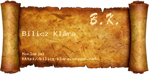 Bilicz Klára névjegykártya